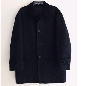 Nino Cerruti | 1881 Mens Size 56 Navy Blue Tweed Blazer Jacket Button Front